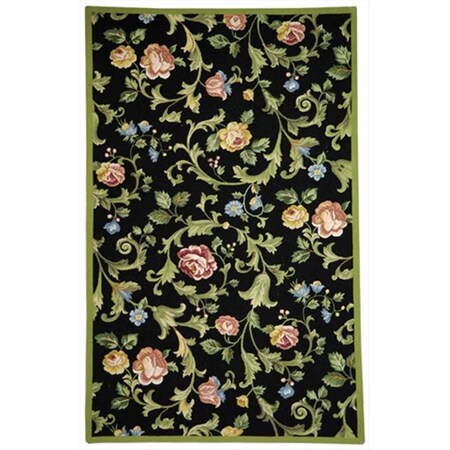 Safavieh 2 ft. - 6 in. x 10 ft. Runner- Country and Floral Chelsea Black Hand Hooked Rug HK310B-210
